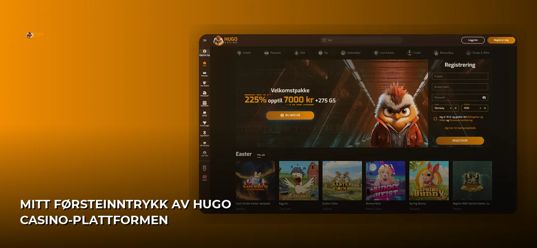 Mitt førsteinntrykk av Hugo Casino-plattformen